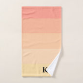優ガーリーしい桃グラデーションクラシックモノグラム バスタオルセット (ハンドタオル)
