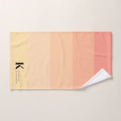 優ガーリーしい桃グラデーションクラシックモノグラム バスタオルセット (ハンドタオル)