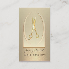 優グラデーションモダンエレガント金ゴールド鋏 名刺