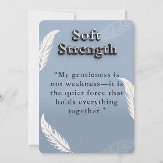優パーソナライズされたしい強さ感動的引用文 ノートカード (正面)