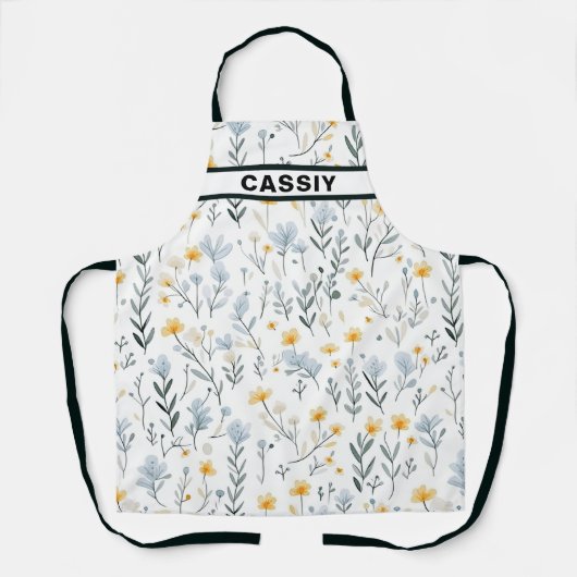 優ミニマルしいカラフルガーデンワイルドフラワー子供部屋 エプロン (正面)