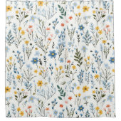 優ミニマルしいカラフルガーデンワイルドフラワー子供部屋 シャワーカーテン (正面)