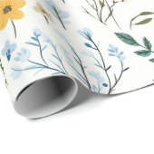 優ミニマルしいカラフルガーデンワイルドフラワー子供部屋 ラッピングペーパー (ロールコーナー)