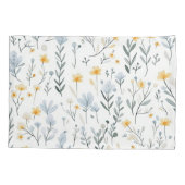 優ミニマルしいカラフルガーデンワイルドフラワー子供部屋 枕カバー (裏面-左)