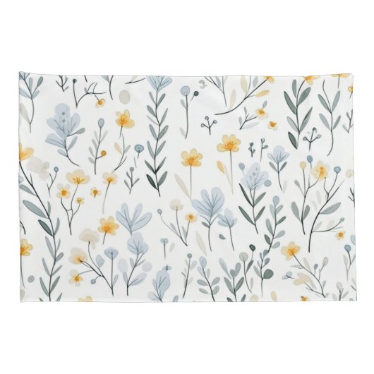 優ミニマルしいカラフルガーデンワイルドフラワー子供部屋 枕カバー (裏面-右)