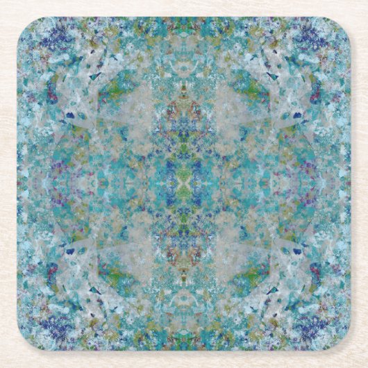 優ユニークモダンれた抽象芸術デザイン スクエアペーパーコースター (正面)