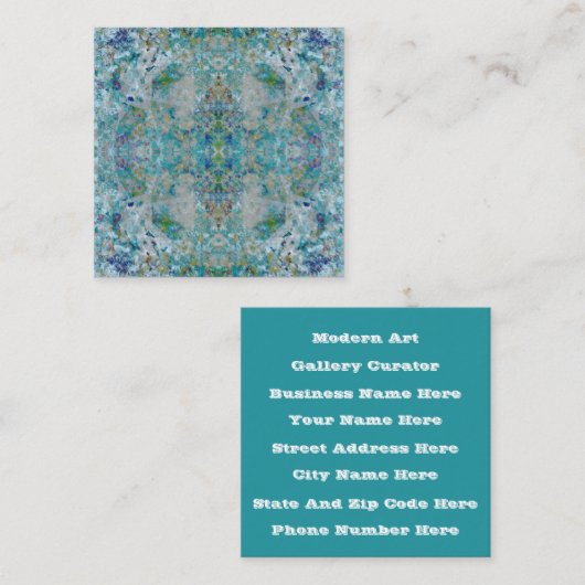優ユニークモダンれた抽象芸術デザイン スクエア名刺 (正面/裏面)