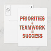 優先度チームワーク成功知恵低価格ギフト ポストカード (正面/裏面)