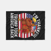 優勝した私は感謝のトランプがアメリカを取り戻した フリースブランケット (正面(横))