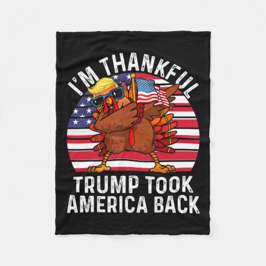 優勝した私は感謝のトランプがアメリカを取り戻した フリースブランケット (正面)