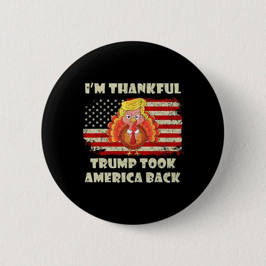 優勝した私は感謝のトランプがアメリカCkを取った 缶バッジ (正面)