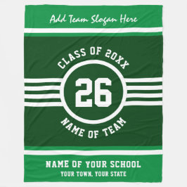 優勝ゲームアスリート緑と白のカスタム色 フリースブランケット