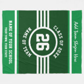 優勝ゲームアスリート緑と白のカスタム色 フリースブランケット (正面(横))