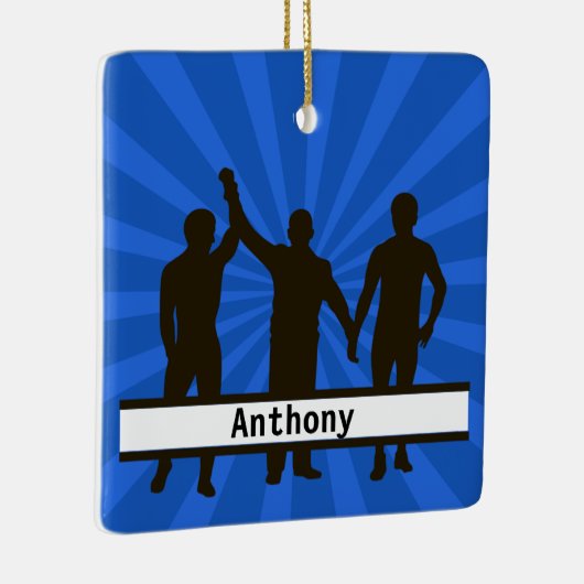 優勝パーソナライズされたレスラーのクリスマス飾り セラミックオーナメント (右)
