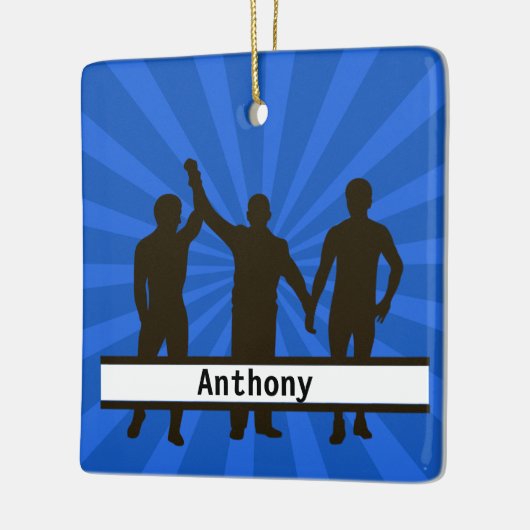 優勝パーソナライズされたレスラーのクリスマス飾り セラミックオーナメント (左)