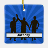 優勝パーソナライズされたレスラーのクリスマス飾り セラミックオーナメント (正面)