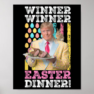 優勝者イースターディナーおもしろいトランプ米国 ポスター