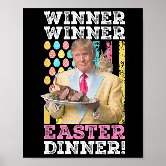 優勝者イースターディナーおもしろいトランプ米国 ポスター (正面)