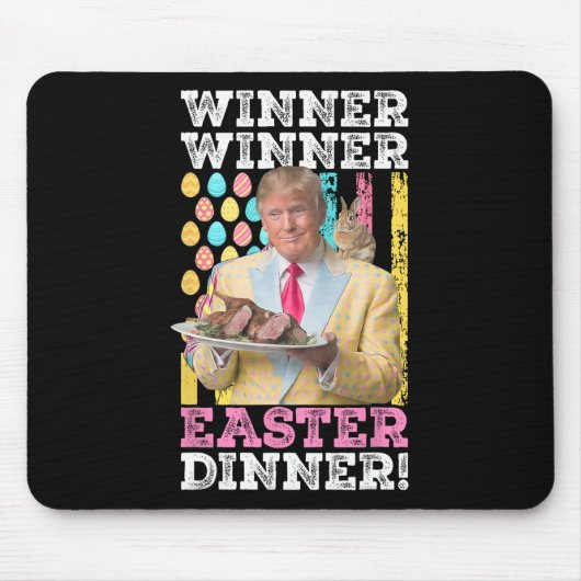 優勝者イースターディナーおもしろいトランプ米国 マウスパッド (正面)