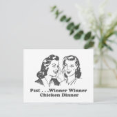 優勝者チキンディナーおもしろい ポストカード (スタンド正面)