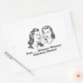 優勝者チキンディナーおもしろい 長方形シール (封筒)