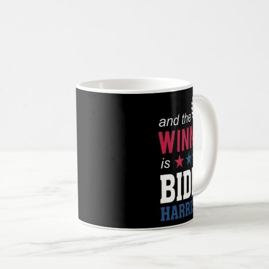 優勝者チャンピオンズ会長ジョーバイデン氏・カマラハリス コーヒーマグカップ (正面右)