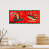 優勝者ブランドサーモンラベル ポスター (キッチン)