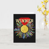 優勝賞金金ゴールドメダル#1 カード (黄色い花)