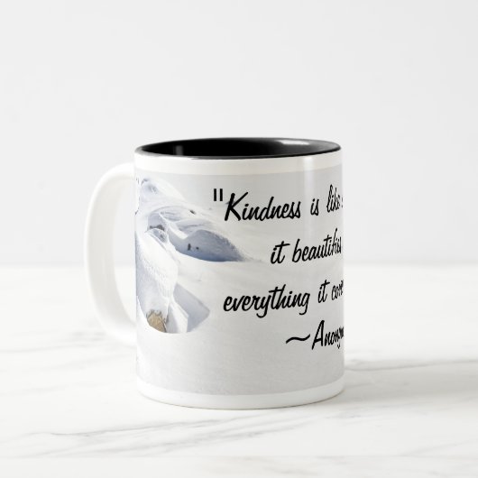 優感動的しさ雪の漂流写真 ツートーンマグカップ (正面左)