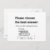 優柔不断 – 意思決定の困難 ポストカード (正面/裏面)