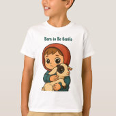 優生まれしくなるかわいいお子さん&ラムイラストレーション Tシャツ (正面)