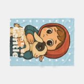 優生まれしくなる – 甘い子羊と子供 フリースブランケット (正面(横))
