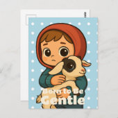 優生まれしくなる – 甘い子羊と子供 ポストカード (正面/裏面)