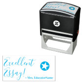 "優秀なエッセイ!" +教育者の名前ラバースタンプ セルフインキングスタンプ (インサイチュ)