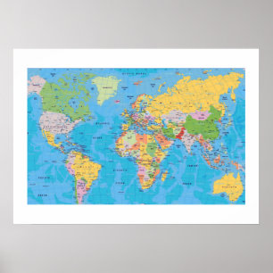 優秀な世界地図 ポスター