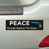 優秀な火力による平和 バンパーステッカー (車上)