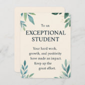 優秀な生徒 - 感動を与える教師に感謝 (正面/裏面)