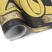 優秀な黒人と金ゴールドの卒業 ラッピングペーパー (ロールコーナー)