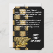 優秀な黒人と金ゴールドの卒業 招待状 (裏面)