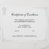 優秀証書 チラシ (正面)