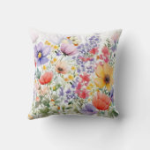優美かわいらしな水彩フローラ クッション (裏面)
