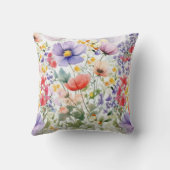 優美かわいらしな水彩フローラ クッション (裏面)
