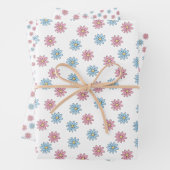 優美なかわいらしピンク色の花の花柄 ラッピングペーパーシート (インサイチュ)