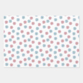 優美なかわいらしピンク色の花の花柄 ラッピングペーパーシート (正面)