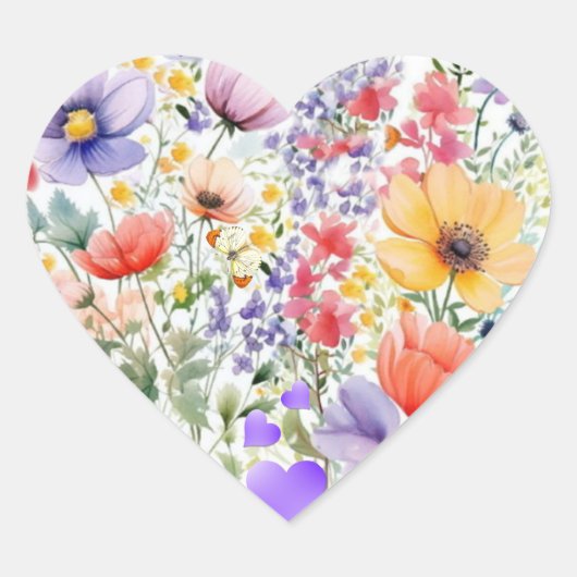 優美なかわいらしフローラ ハートシール (正面)