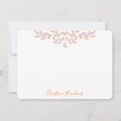 優美なかわいらし赤面ピンクウォーターパーソナライズされたカラー ノートカード (正面)