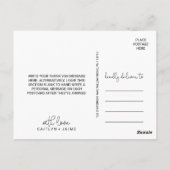 優美なエレガンス結婚の感謝 ポストカード (裏面)