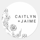 優美なエレガンス結婚ズ封筒用シール ラウンドシール (正面)