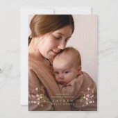 優美なエレガントフローラアーチ写真私たちのベビー誕生 案内状 (裏面)