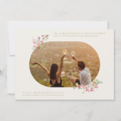 優美なエレガントフローラアーチ春の結婚式写真 セーブザデート (裏面)